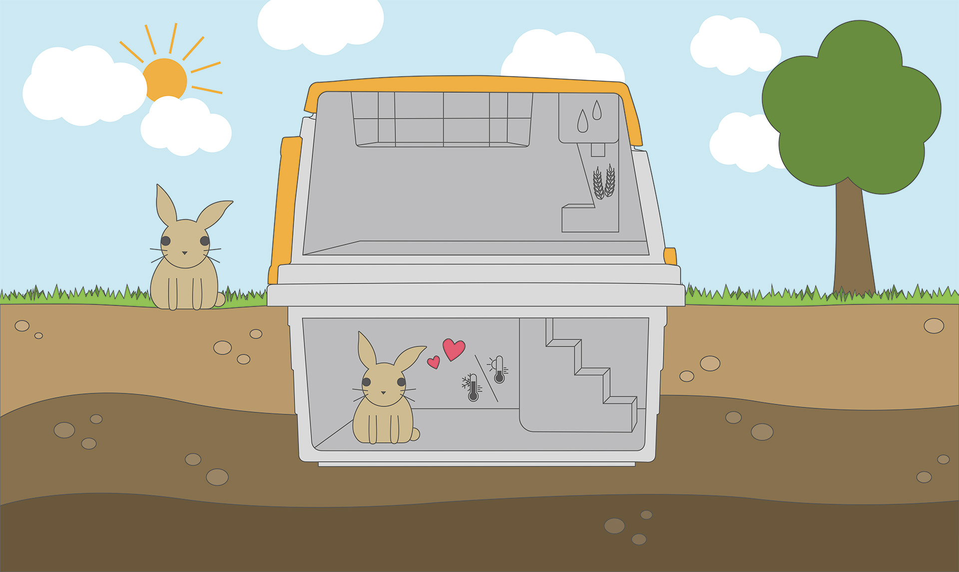 Skizze BunnyBase Kaninchenbau Skizze BunnyBase Kaninchenbau