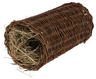 Grazing tube with hay