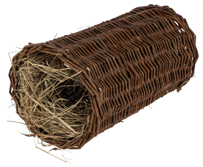 Grazing tube with hay